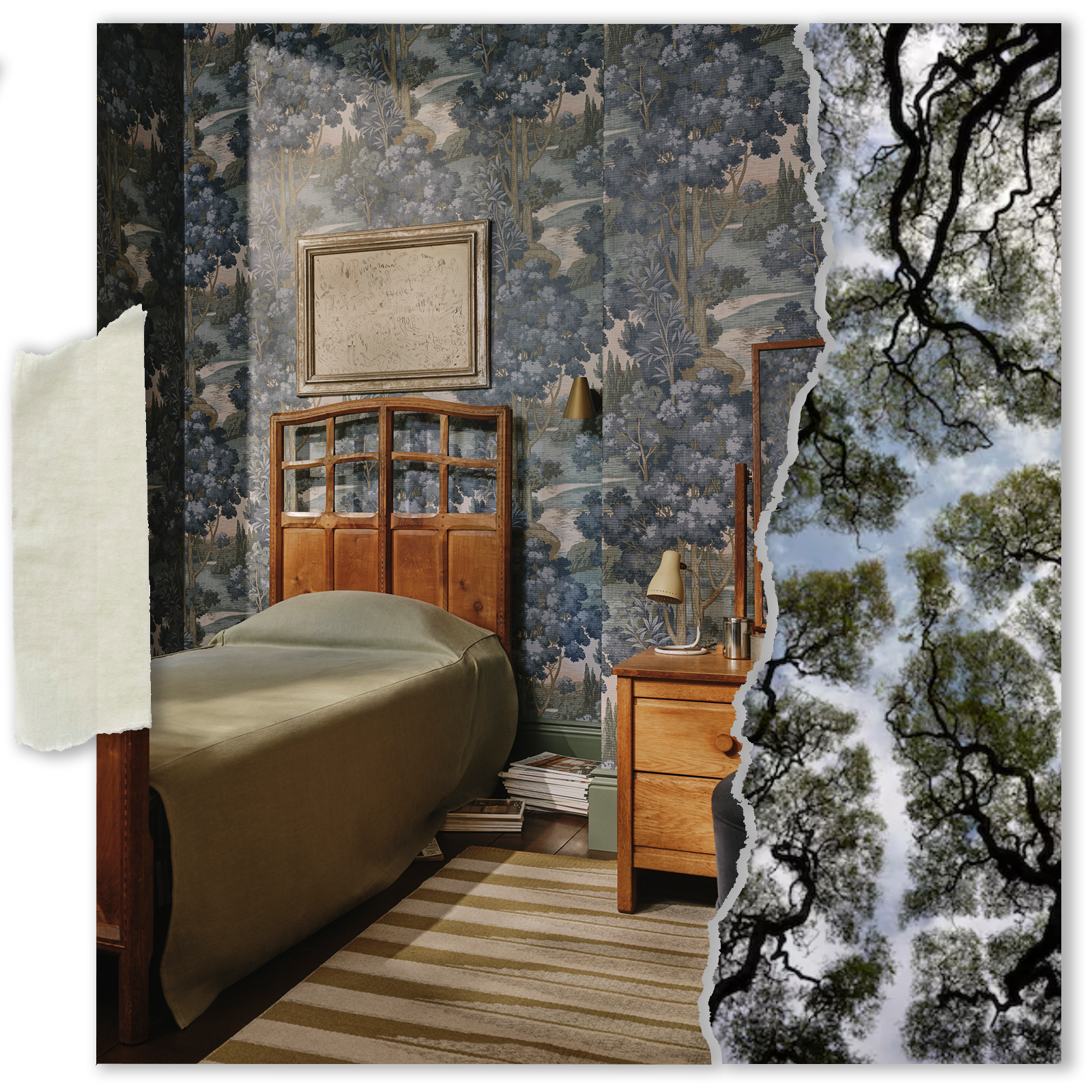 a room with a bed and a dresser