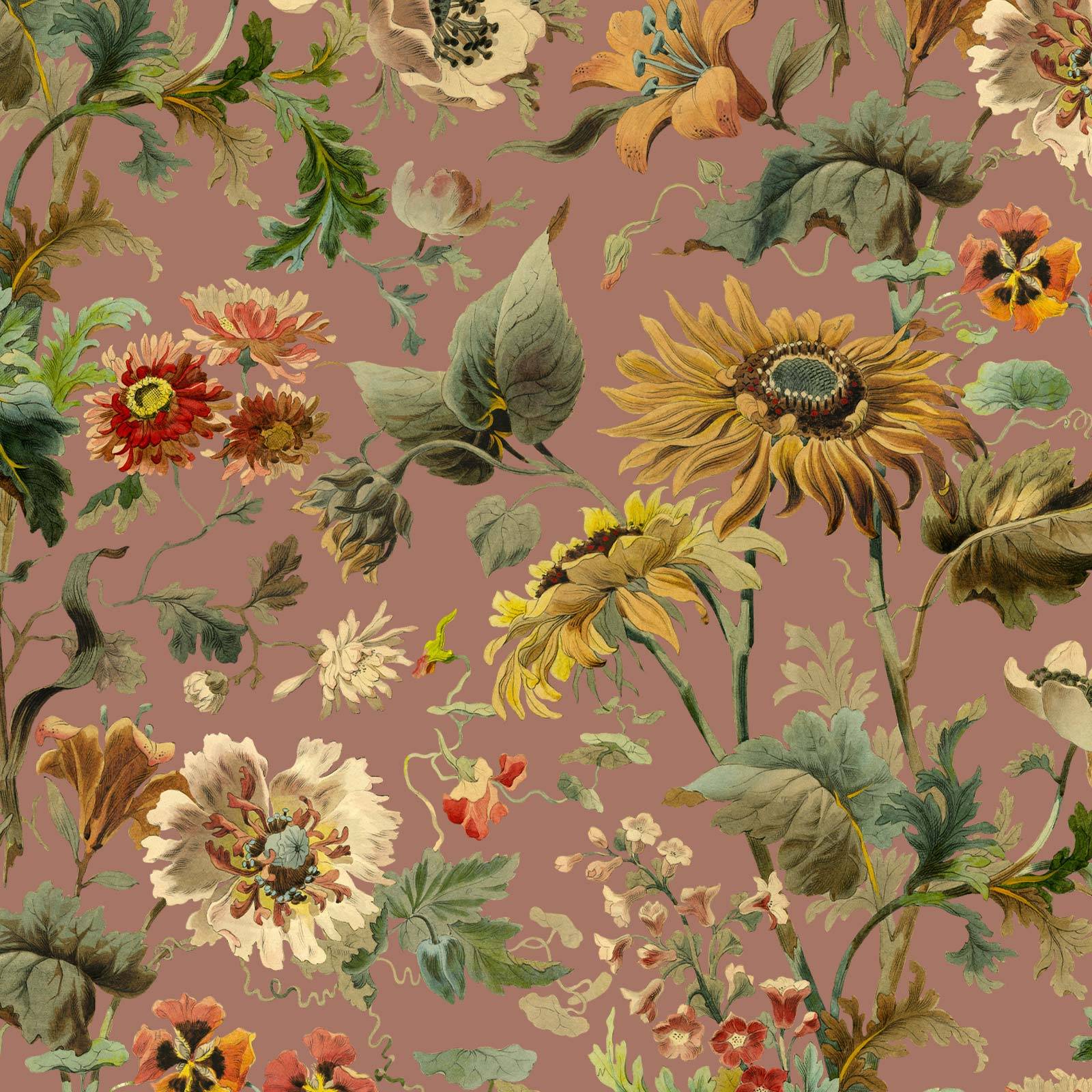 a floral pattern on a pink background