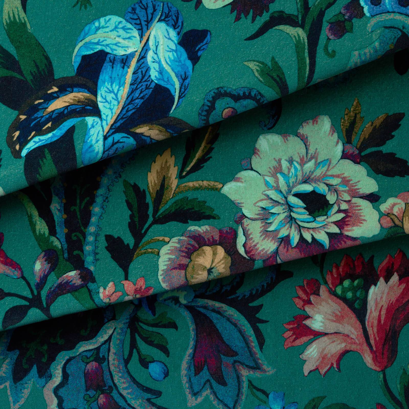 FLORIKA Velvet Curtain - Petrol