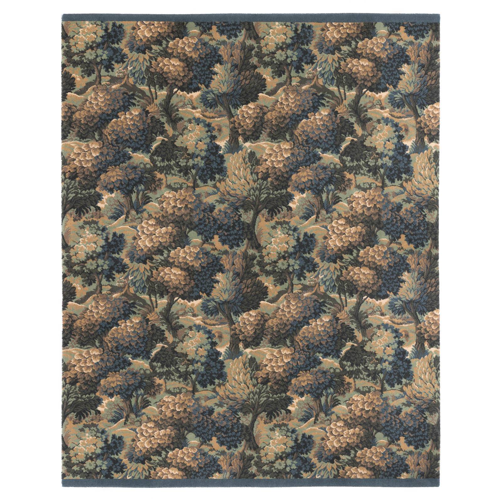 a rug with trees on it