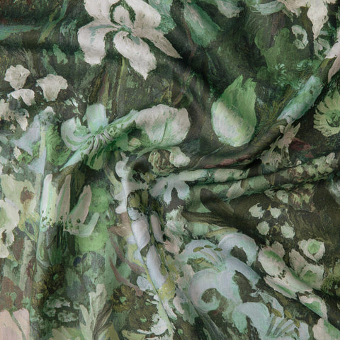 FLORIBUNDA MAGNA Cotton Linen Blind - Verde secondary image