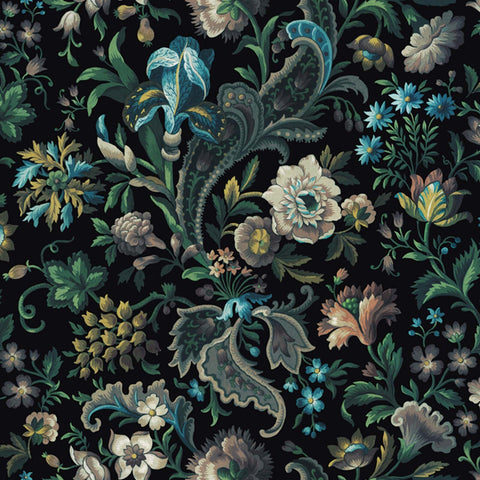 FLORIKA Wallpaper - Onyx Sample