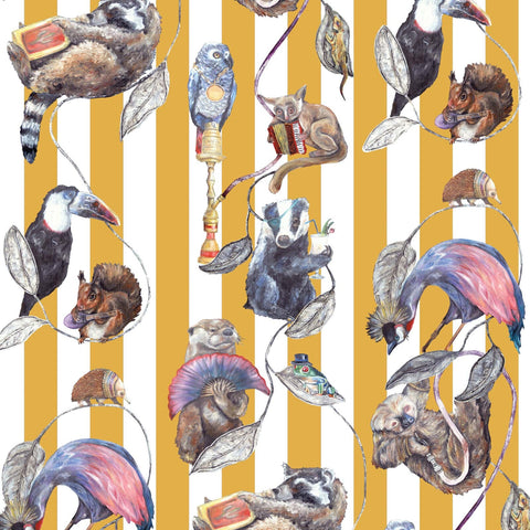 HACKNEY EMPIRE Wallpaper - Ochre Stripe Sample
