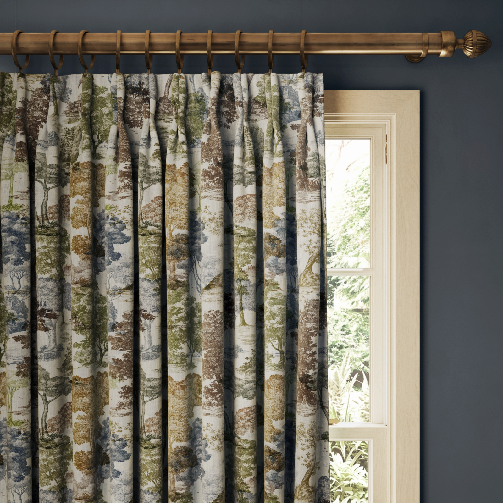 a curtain rod from a window