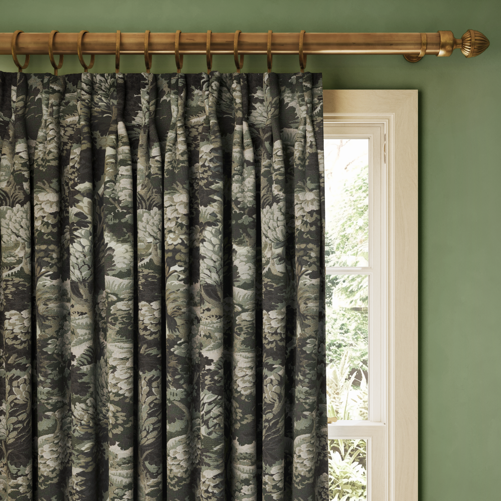 a curtain rod from a window