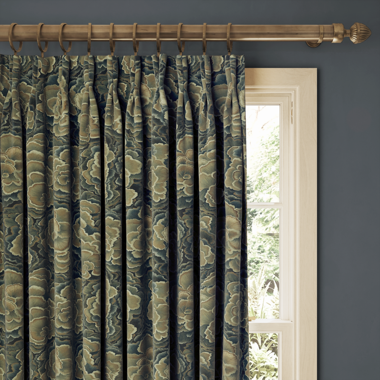 a curtain rod from a window
