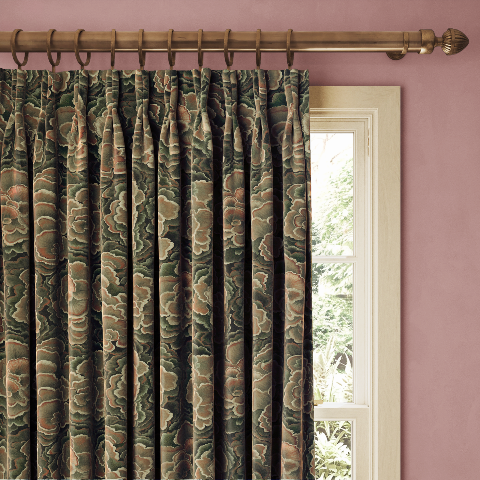 a curtain rod from a window