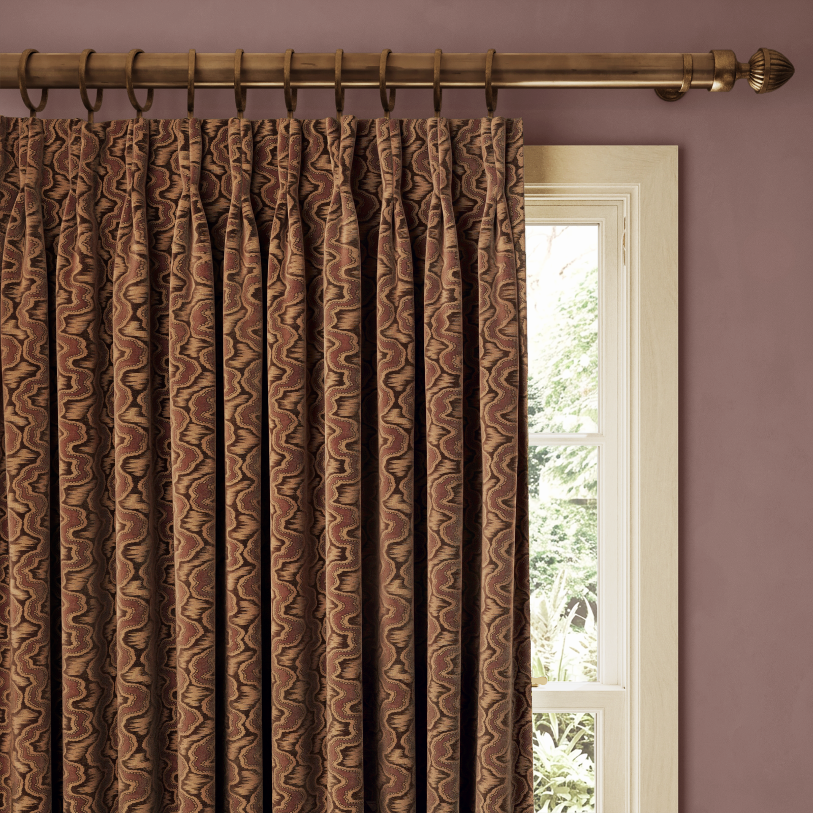 a curtain rod from a window