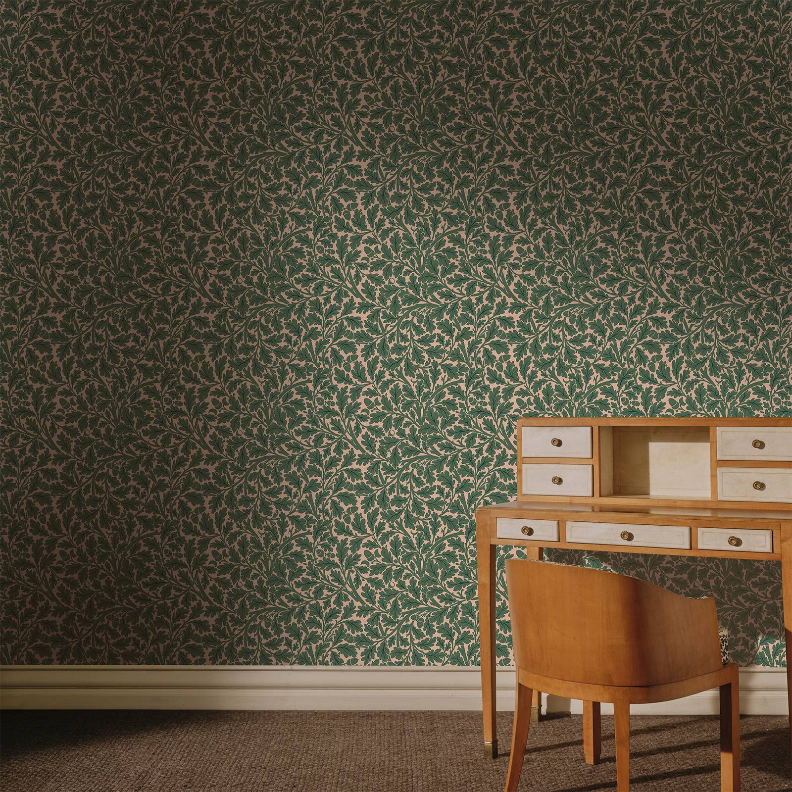 a desk and chair in a room