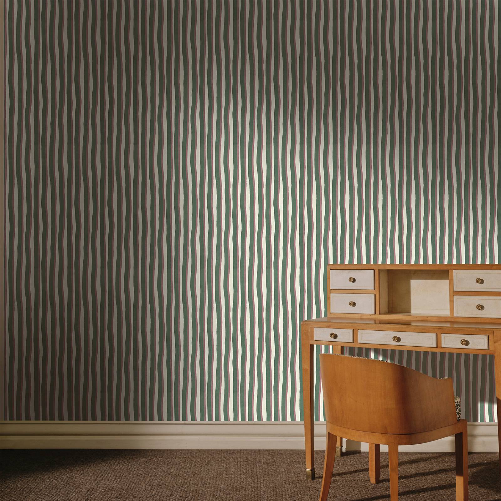 ARTIST'S SHADOW STRIPE Wallpaper - Hedera & Hosta