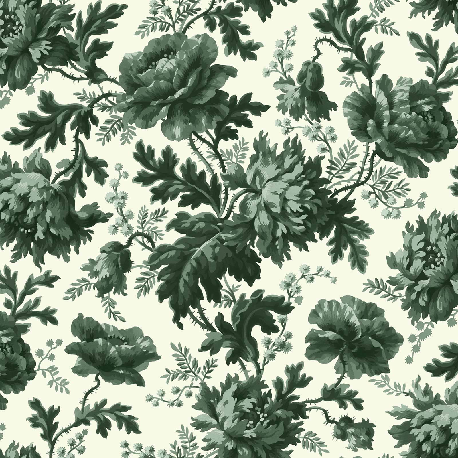 a floral pattern with green flowers