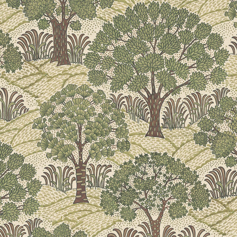 TREES PLEASE Wallpaper Sample - Ecru