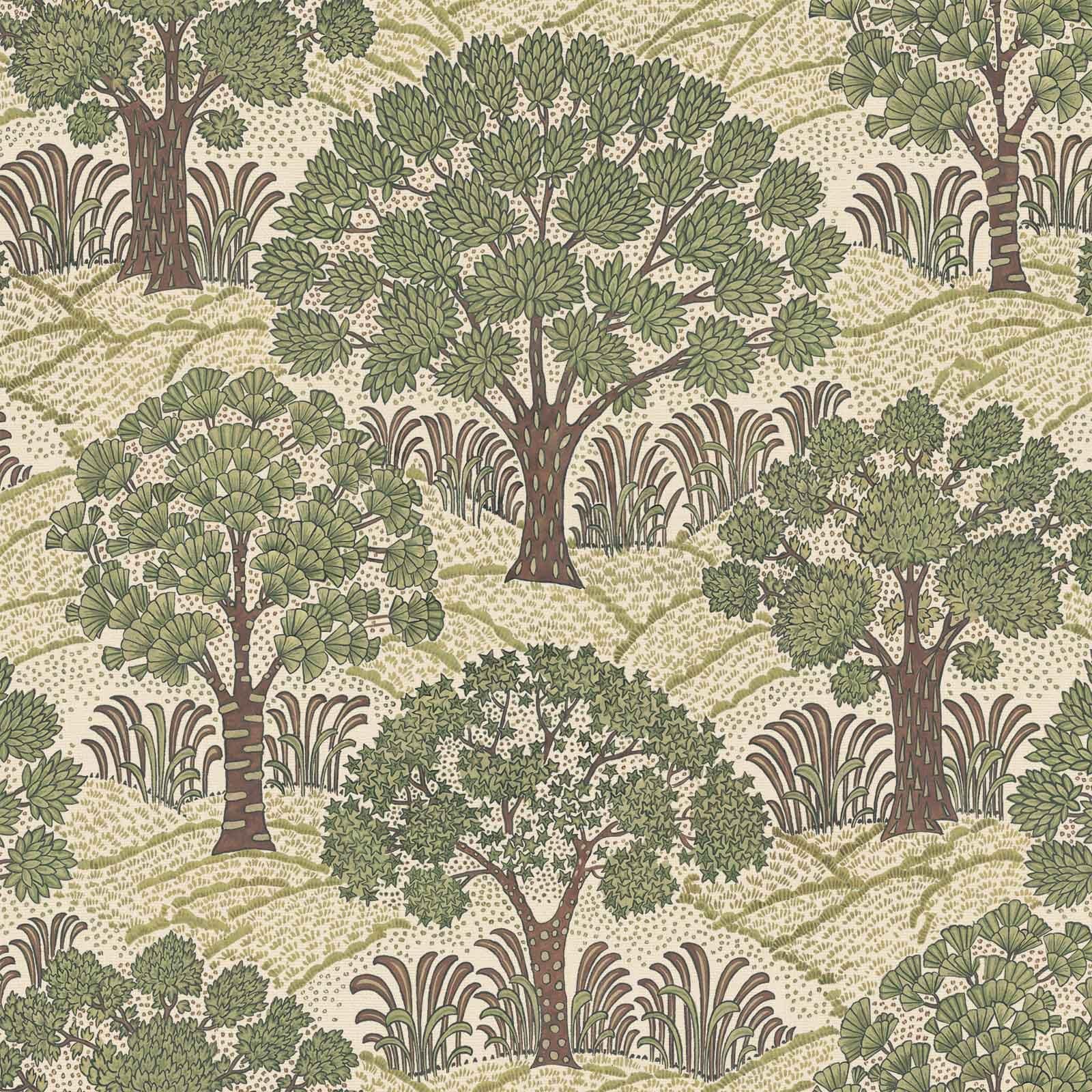 TREES PLEASE Wallpaper - Ecru